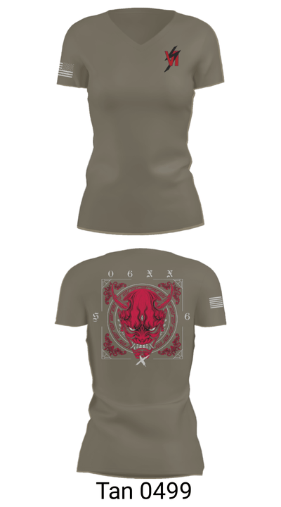 3d SGX 10101271 Women's Short Sleeve V-neck Shirt - 68