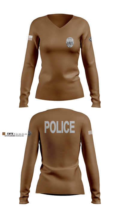 Desert Hot Springs Police Department 82587518 Women's Long Sleeve V-neck Shirt - 2
