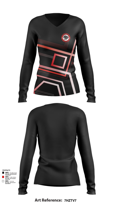 Parma High School Soccer 46060383 Women's Long Sleeve V-neck Shirt - 51
