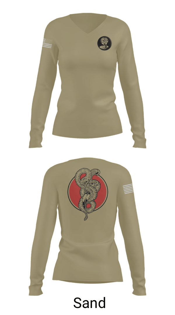 Women's Long Sleeve Vneck Shirt, Red WarriorsCobras, Army, Teamtime, Team time, sublimation, custom sports apparel, team uniforms, spirit wear, spiritwear, sports uniforms, custom shirts, team store, custom team store, fundraiser sports, apparel fundraiser