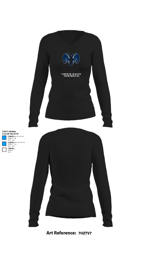 Women's Long Sleeve Vneck Shirt, Rochester Area High School Volleyball, Women's Volleyball, Teamtime, Team time, sublimation, custom sports apparel, team uniforms, spirit wear, spiritwear, sports uniforms, custom shirts, team store, custom team store, fundraiser sports, apparel fundraiser