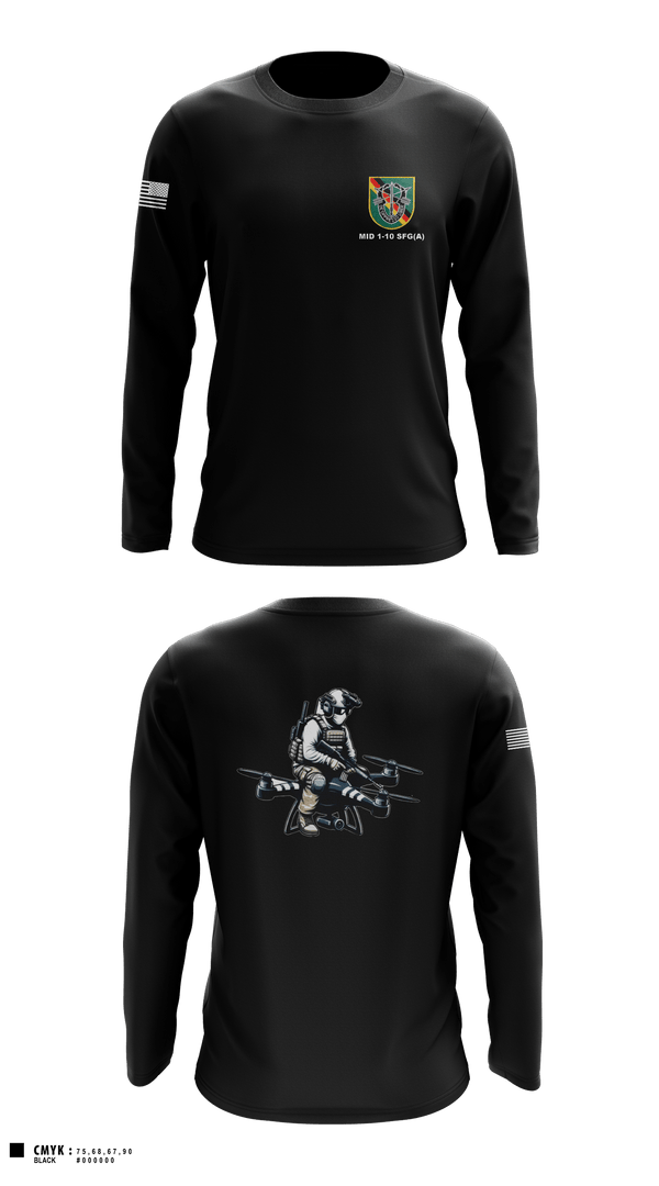 Long Sleeve Performance Shirt, Military Intelligence Detachment 1st Battalion 10th Special Forces Group (Airborne), Army, Teamtime, Team time, sublimation, custom sports apparel, team uniforms, spirit wear, spiritwear, sports uniforms, custom shirts, team store, custom team store, fundraiser sports, apparel fundraiser