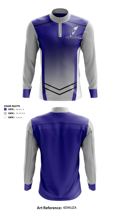 Stuart W Cramer High School Volleyball 87218766 Quarter Zip Jacket - 40
