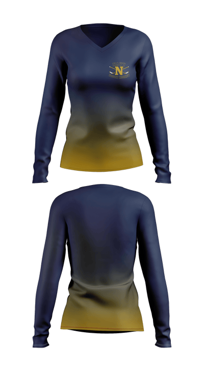 Navy Youth Hockey 69647370 Women's Long Sleeve V-neck Shirt - 2