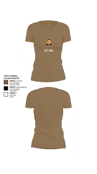 Women's Short Sleeve Vneck Shirt, 1st DSB, Marines, Teamtime, Team time, sublimation, custom sports apparel, team uniforms, spirit wear, spiritwear, sports uniforms, custom shirts, team store, custom team store, fundraiser sports, apparel fundraiser