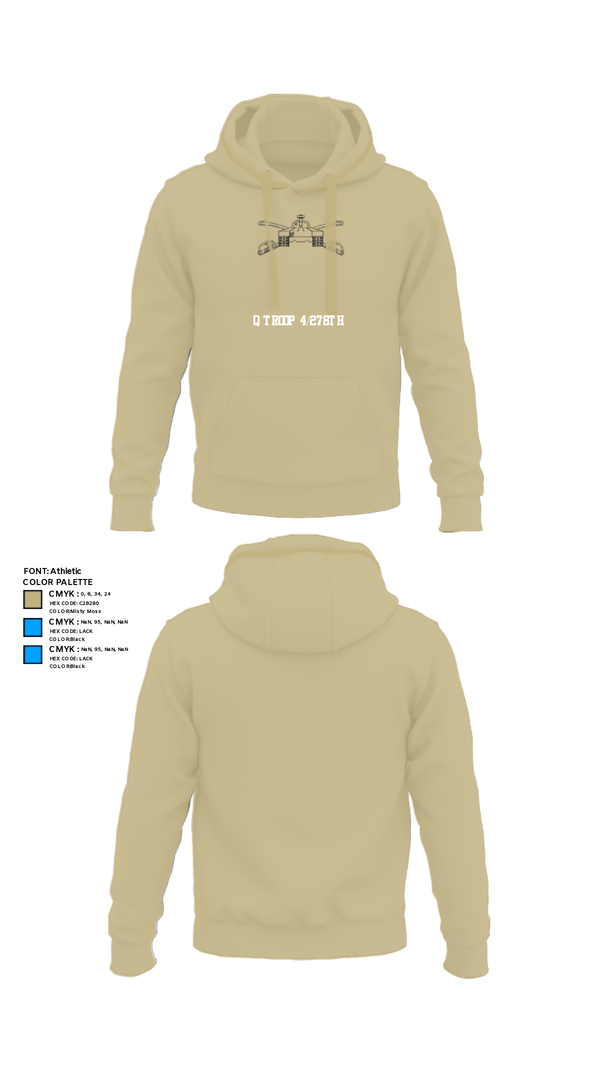 Hoodie, Q Troop 4/278th, Army, Teamtime, Team time, sublimation, custom sports apparel, team uniforms, spirit wear, spiritwear, sports uniforms, custom shirts, team store, custom team store, fundraiser sports, apparel fundraiser