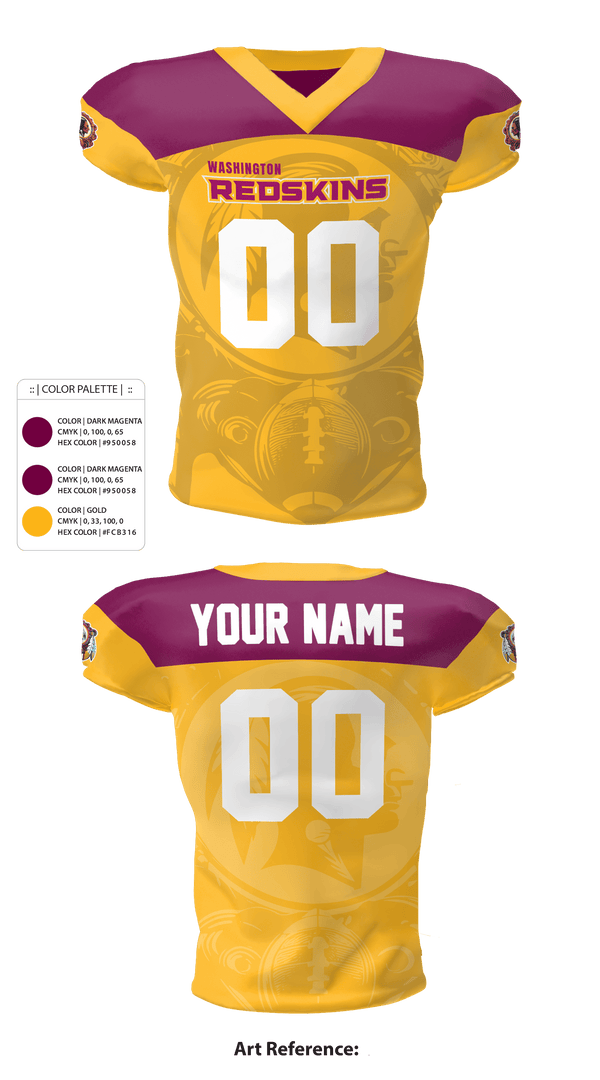Football Jersey, Washington Redskins, Football, Teamtime, Team time, sublimation, custom sports apparel, team uniforms, spirit wear, spiritwear, sports uniforms, custom shirts, team store, custom team store, fundraiser sports, apparel fundraiser