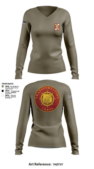 Women's Long Sleeve Vneck Shirt, 993rd Transportation Company, Army, Teamtime, Team time, sublimation, custom sports apparel, team uniforms, spirit wear, spiritwear, sports uniforms, custom shirts, team store, custom team store, fundraiser sports, apparel fundraiser