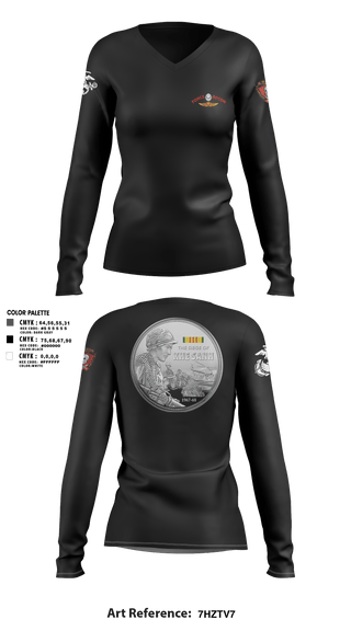 Women's Long Sleeve Vneck Shirt, B Co. 3rd Recon Bn Force Reconnaissance3rd Recon Co.3rd ReconnaissanceRecon, Marines, Teamtime, Team time, sublimation, custom sports apparel, team uniforms, spirit wear, spiritwear, sports uniforms, custom shirts, team store, custom team store, fundraiser sports, apparel fundraiser