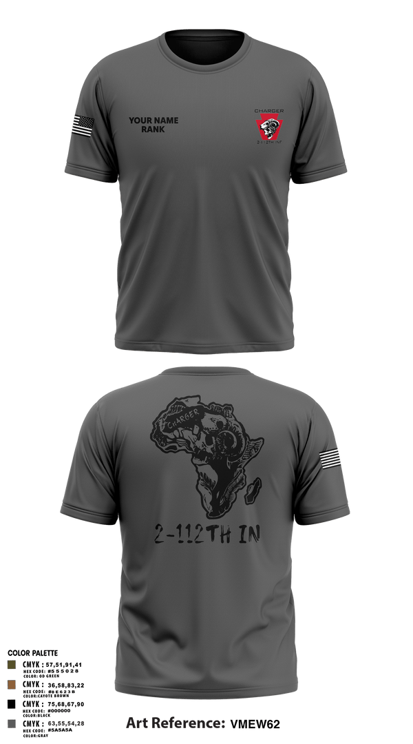 Short Sleeve Performance Shirt, Charger Co. / 2-112th Infantry Battalion, National Guard, Teamtime, Team time, sublimation, custom sports apparel, team uniforms, spirit wear, spiritwear, sports uniforms, custom shirts, team store, custom team store, fundraiser sports, apparel fundraiser