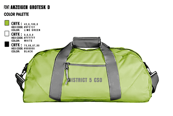 Duffle Bag, District 5 CSO, Police, Teamtime, Team time, sublimation, custom sports apparel, team uniforms, spirit wear, spiritwear, sports uniforms, custom shirts, team store, custom team store, fundraiser sports, apparel fundraiser