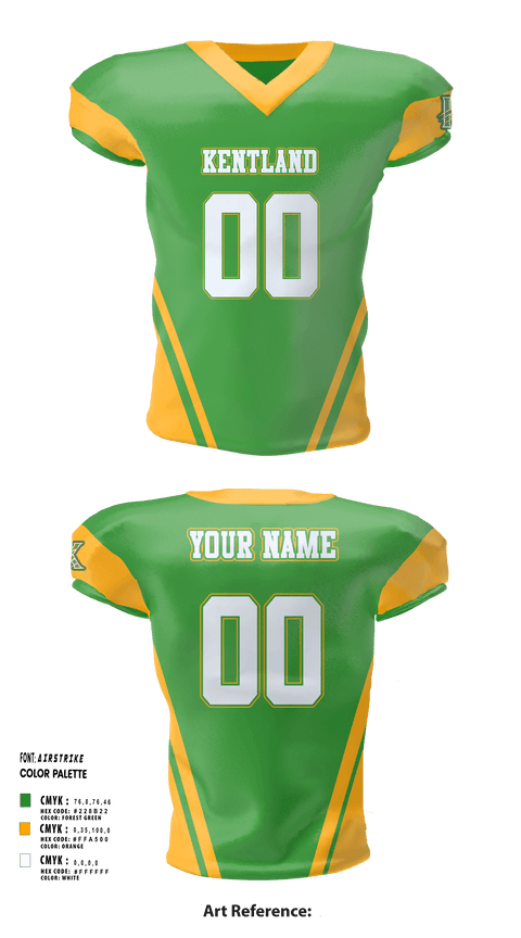 Football Jersey, Kentland, Football, Teamtime, Team time, sublimation, custom sports apparel, team uniforms, spirit wear, spiritwear, sports uniforms, custom shirts, team store, custom team store, fundraiser sports, apparel fundraiser