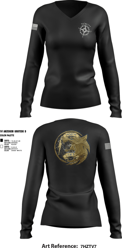 NIRT 4083324 Women's Long Sleeve V-neck Shirt - 4