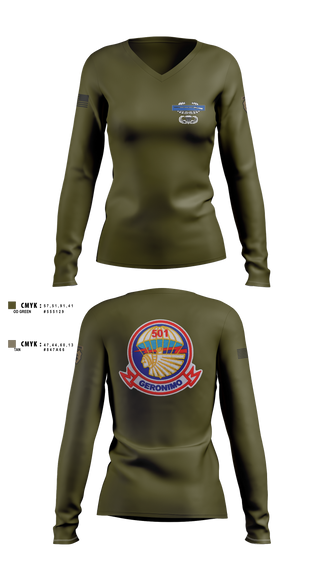 Women's Long Sleeve Vneck Shirt, 1-501st, , Teamtime, Team time, sublimation, custom sports apparel, team uniforms, spirit wear, spiritwear, sports uniforms, custom shirts, team store, custom team store, fundraiser sports, apparel fundraiser