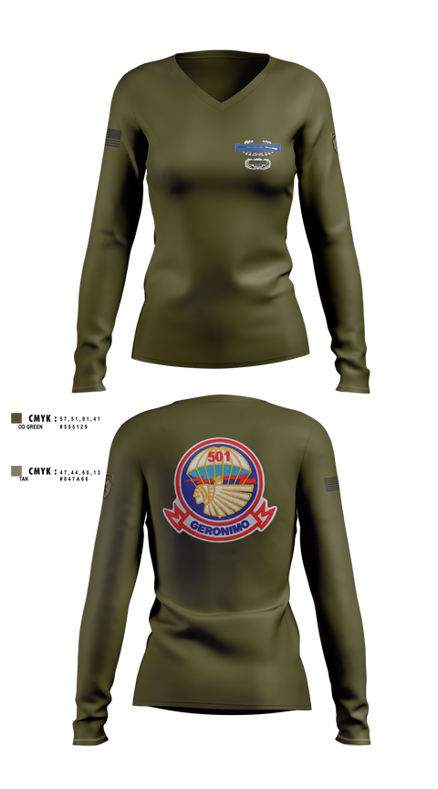 Women's Long Sleeve Vneck Shirt, 1-501st, , Teamtime, Team time, sublimation, custom sports apparel, team uniforms, spirit wear, spiritwear, sports uniforms, custom shirts, team store, custom team store, fundraiser sports, apparel fundraiser