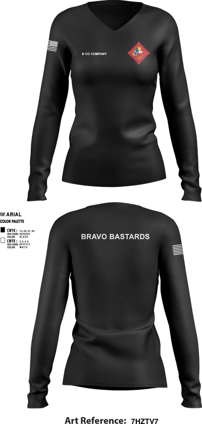 Bravo 1/23 63480397 Women's Long Sleeve V-neck Shirt - 1