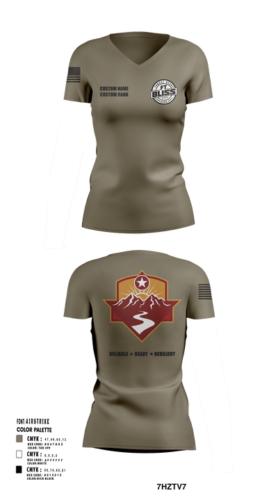 Fort Bliss DENTAC 45605501 Women's Short Sleeve V-neck Shirt - 32