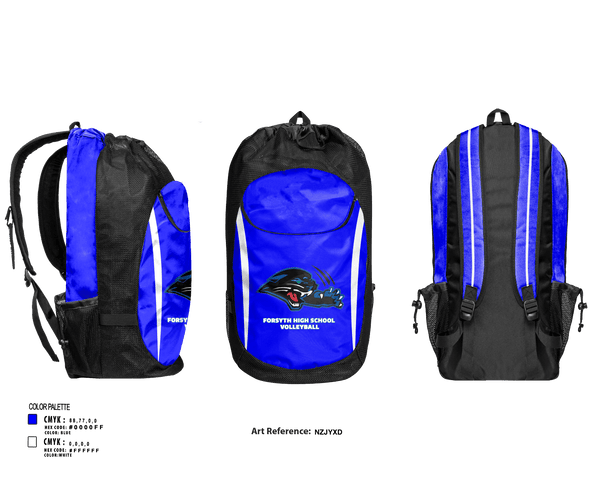 Gear Bag, Forsyth High School Volleyball, Women's Volleyball, Teamtime, Team time, sublimation, custom sports apparel, team uniforms, spirit wear, spiritwear, sports uniforms, custom shirts, team store, custom team store, fundraiser sports, apparel fundraiser