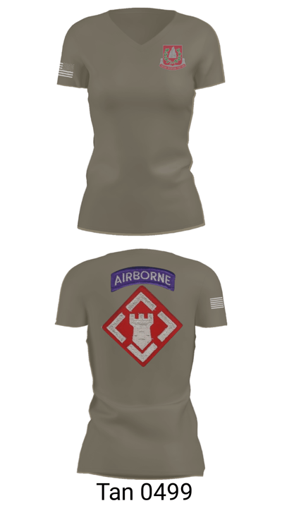 37th engineer bn 83010266 Women's Short Sleeve V-neck Shirt - 68