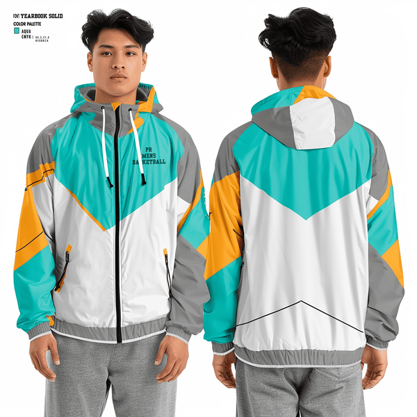 Windbreaker, PR, Men's Basketball, Teamtime, Team time, sublimation, custom sports apparel, team uniforms, spirit wear, spiritwear, sports uniforms, custom shirts, team store, custom team store, fundraiser sports, apparel fundraiser