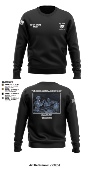 Crew Neck Sweatshirt, Charger Co. / 2-112th Infantry Battalion, National Guard, Teamtime, Team time, sublimation, custom sports apparel, team uniforms, spirit wear, spiritwear, sports uniforms, custom shirts, team store, custom team store, fundraiser sports, apparel fundraiser