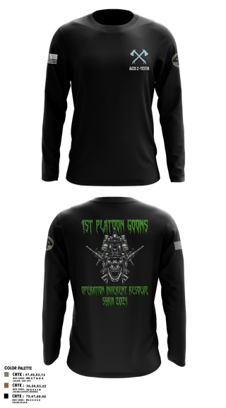 Long Sleeve Performance Polo, A-CO 2-113th Infantry, Army, Teamtime, Team time, sublimation, custom sports apparel, team uniforms, spirit wear, spiritwear, sports uniforms, custom shirts, team store, custom team store, fundraiser sports, apparel fundraiser