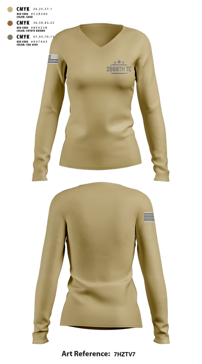2668th TC 86301834 Women's Long Sleeve V-neck Shirt - 2