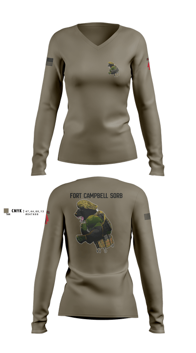 Campbell SORBFort Campbell SORB 92410606 Women's Long Sleeve V-neck Shirt - 4
