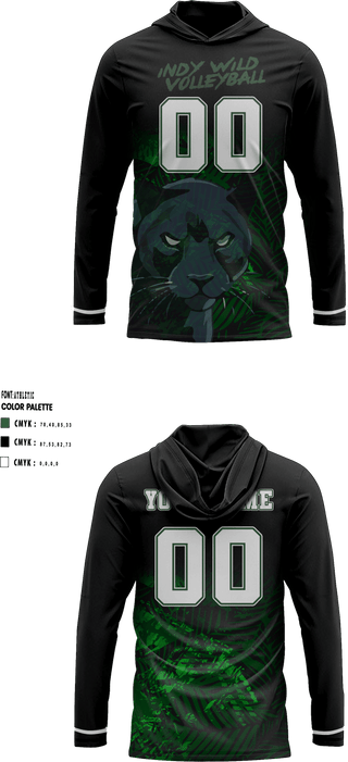 Short Sleeve Performance Shirt with hood, Indy Wild Volleyball, Women's Volleyball, Teamtime, Team time, sublimation, custom sports apparel, team uniforms, spirit wear, spiritwear, sports uniforms, custom shirts, team store, custom team store, fundraiser sports, apparel fundraiser