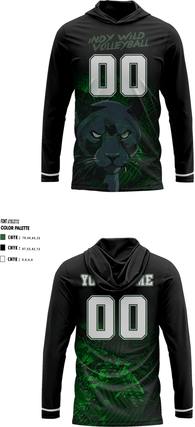 North Central Panthers Volleyball 62579612 Short Sleeve Performance Shirt with hood - 15