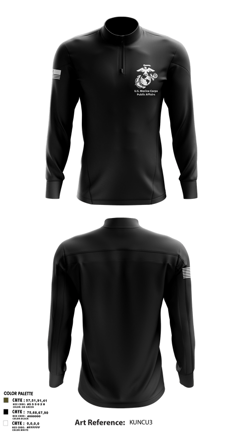 Quarter Zip Jacket, MCRDPI COMMSTRAT, Marines, Teamtime, Team time, sublimation, custom sports apparel, team uniforms, spirit wear, spiritwear, sports uniforms, custom shirts, team store, custom team store, fundraiser sports, apparel fundraiser