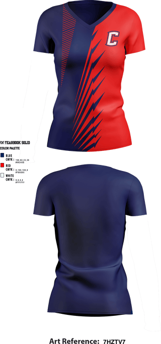 Women's Short Sleeve Vneck Shirt, Hopkins County Central High School Track & Field, Track & Field, Teamtime, Team time, sublimation, custom sports apparel, team uniforms, spirit wear, spiritwear, sports uniforms, custom shirts, team store, custom team store, fundraiser sports, apparel fundraiser