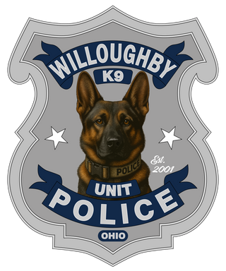 Willoughby Police K9 Unit 23687363 Stainless Steel Water Bottle with a Straw Lid