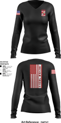 Lenape High School Army JROTC 4758129 Women's Long Sleeve V-neck Shirt - 1