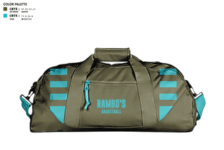 Duffle Bag, Rambo’s, Men's Basketball, Teamtime, Team time, sublimation, custom sports apparel, team uniforms, spirit wear, spiritwear, sports uniforms, custom shirts, team store, custom team store, fundraiser sports, apparel fundraiser