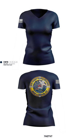 Women's Short Sleeve Vneck Shirt, Station New London, Coast Guard, Teamtime, Team time, sublimation, custom sports apparel, team uniforms, spirit wear, spiritwear, sports uniforms, custom shirts, team store, custom team store, fundraiser sports, apparel fundraiser