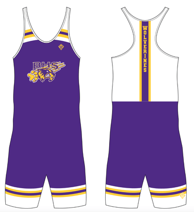 Bayfield High School Wolverine Wrestling 12563636 Wrestling Singlet - 2