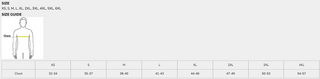 Fairview Soccer Cotton Tee Shirt size chart