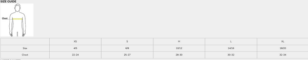 Fairview HS Soccer Youth Logo Tee size chart
