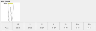 Coal Ridge Soccer DTF Print Jogger size chart