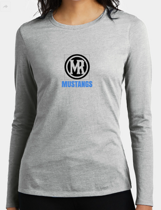 Mountain Range HS Women's Perfect Blend LS MUSTANGS Tee image 3