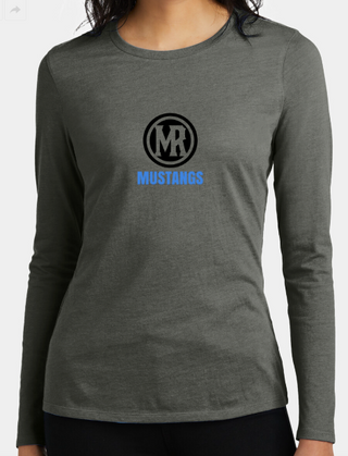 Mountain Range HS Women's Perfect Blend LS MUSTANGS Tee