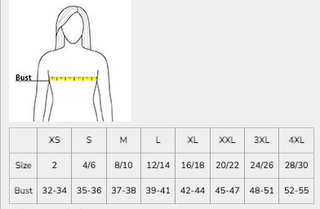 Mountain Range HS Women's Perfect Blend LS MUSTANGS Tee size chart