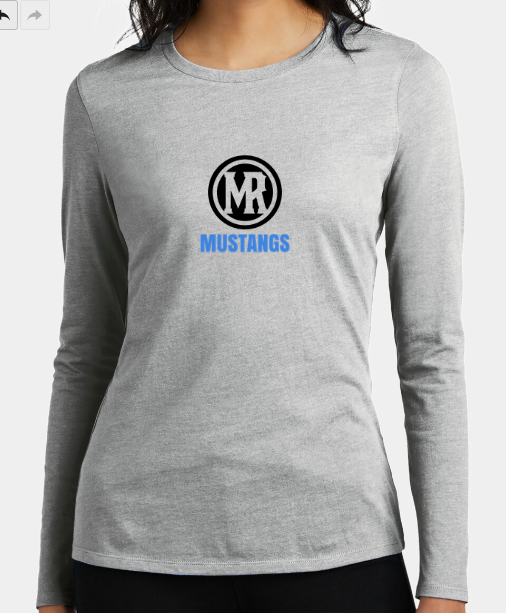 Mountain Range HS Women's Perfect Blend LS MUSTANGS Tee image 2
