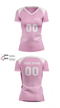 Living Word Academy Volleyball 38101646 Women's Short Sleeve V-neck Shirt - 11