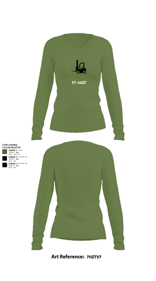 Women's Long Sleeve Vneck Shirt, VT-AASF, National Guard, Teamtime, Team time, sublimation, custom sports apparel, team uniforms, spirit wear, spiritwear, sports uniforms, custom shirts, team store, custom team store, fundraiser sports, apparel fundraiser