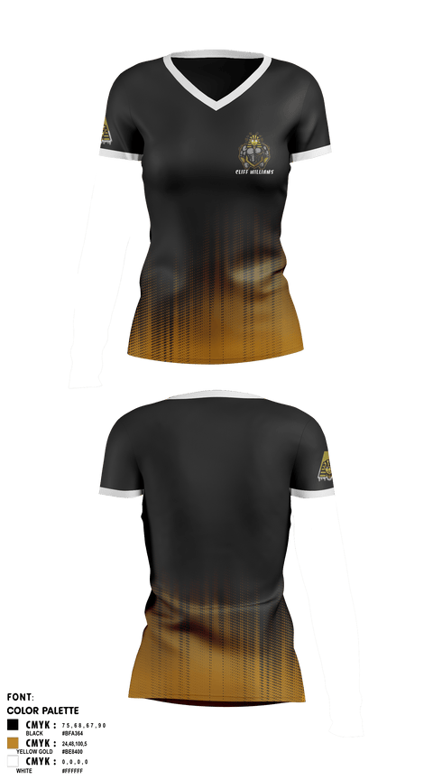 Women's Short Sleeve Vneck Shirt, Cliff WilliamsCliff Williams, , Teamtime, Team time, sublimation, custom sports apparel, team uniforms, spirit wear, spiritwear, sports uniforms, custom shirts, team store, custom team store, fundraiser sports, apparel fundraiser