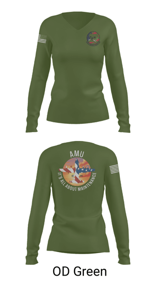 Women's Long Sleeve Vneck Shirt, 910th AMU, Air Force, Teamtime, Team time, sublimation, custom sports apparel, team uniforms, spirit wear, spiritwear, sports uniforms, custom shirts, team store, custom team store, fundraiser sports, apparel fundraiser