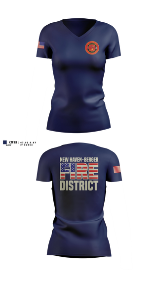 NEW HAVEN - BERGER FIRE DISTRICT Women's Short Sleeve V-neck Shirt - 11