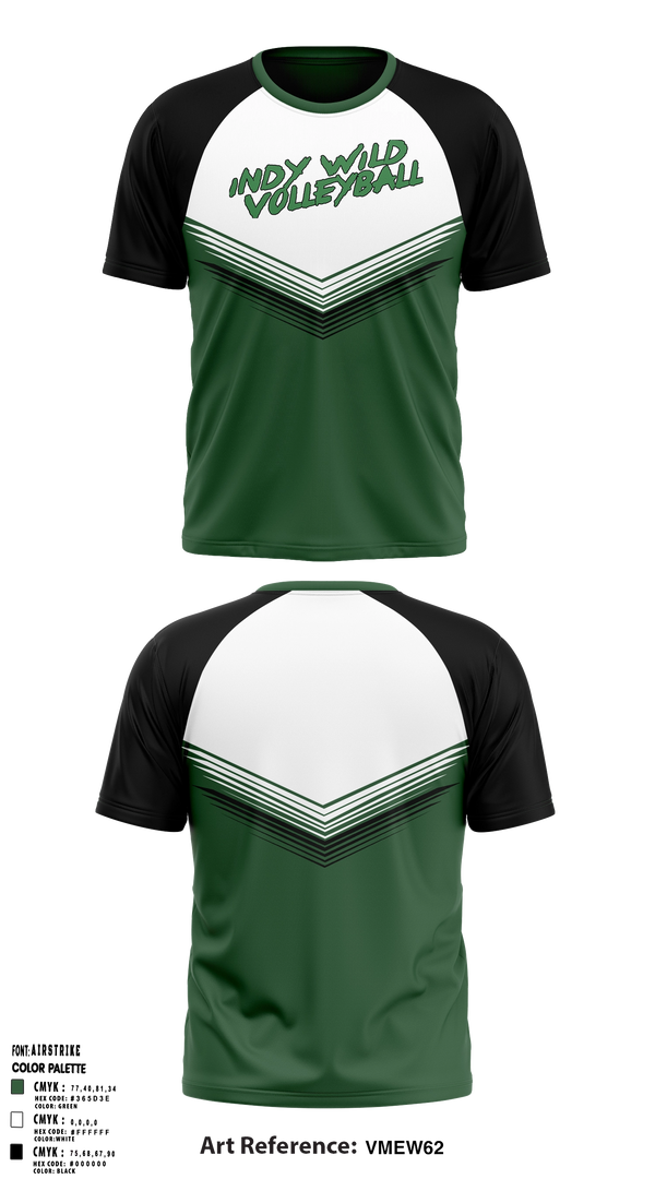 Indy Wild Volleyball 47140100 Short Sleeve Performance Shirt - 10